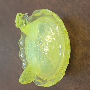 Boyd's uranium glass hen on nest